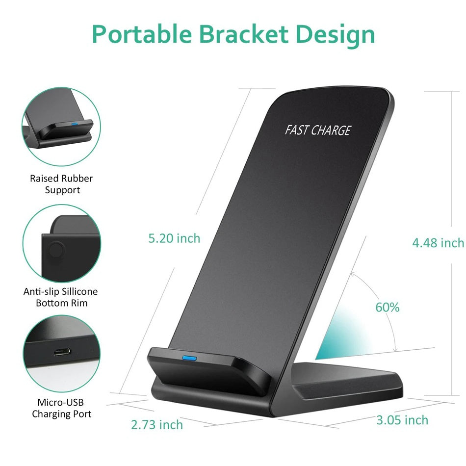 Chargeur Sans Fil Qi Premium - Station Charge Rapide 15W Support Téléphone