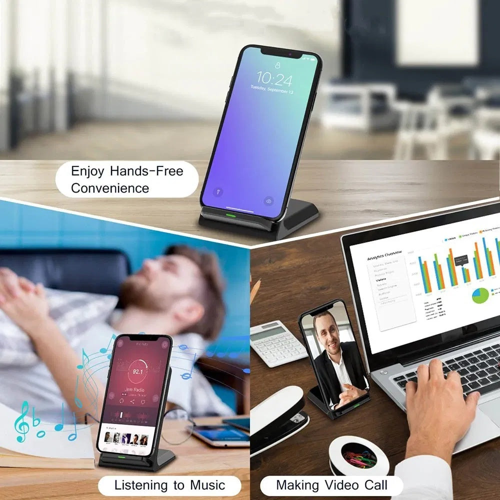 Chargeur Sans Fil Qi Premium - Station Charge Rapide 15W Support Téléphone