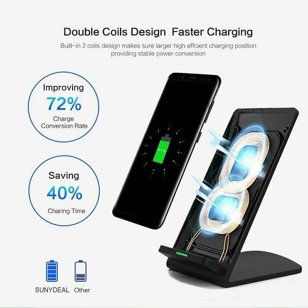 Chargeur Sans Fil Qi Premium - Station Charge Rapide 15W Support Téléphone