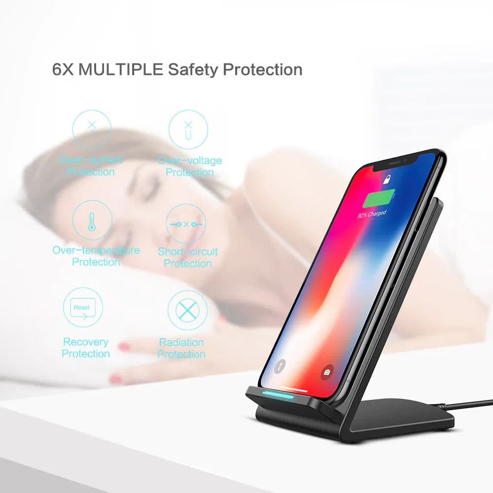 Chargeur Sans Fil Qi Premium - Station Charge Rapide 15W Support Téléphone
